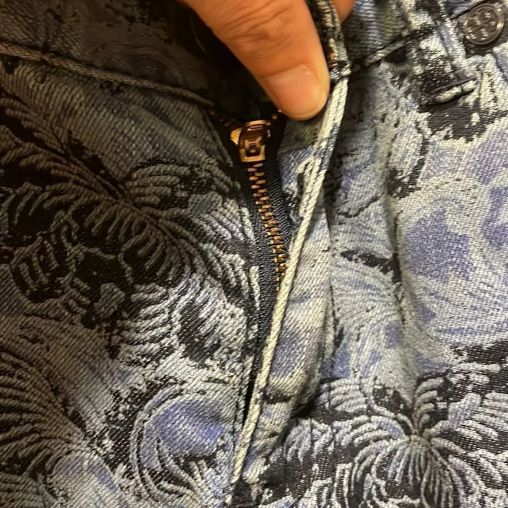 TORY Burch Ivy Super Skinny blue paisley jeans
